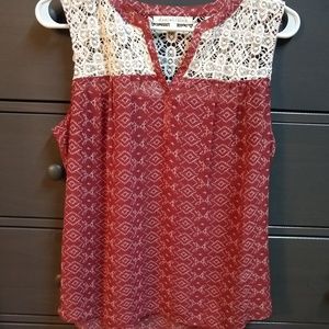 Daniel Rainn lace trim blouse